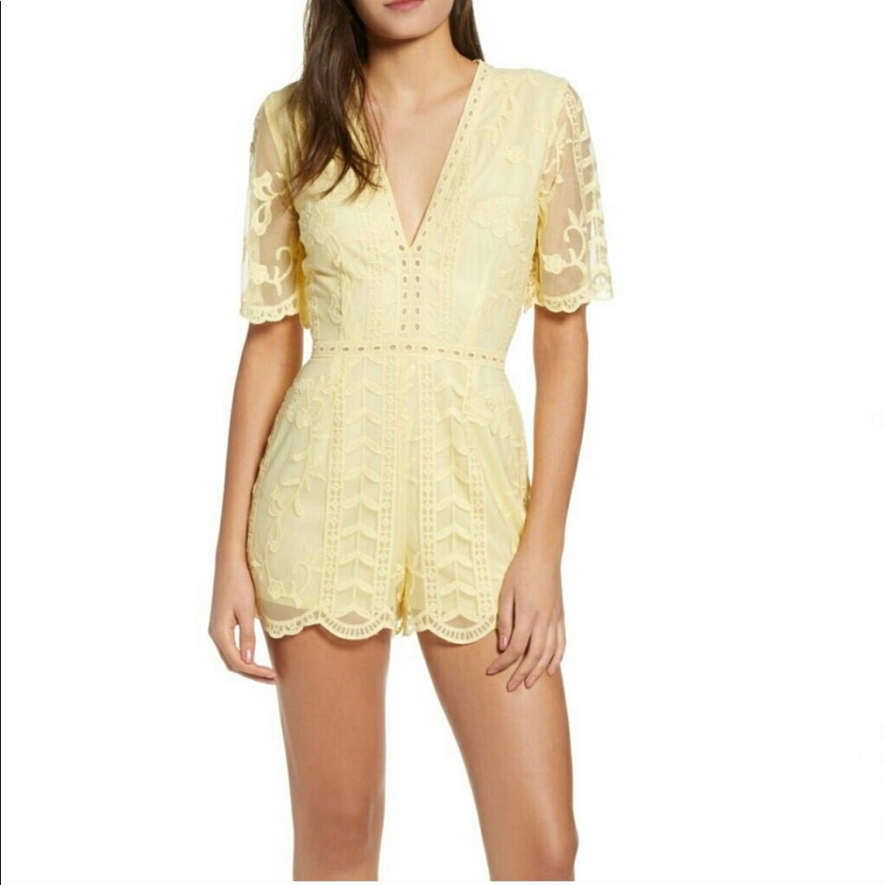Yellow lace romper
